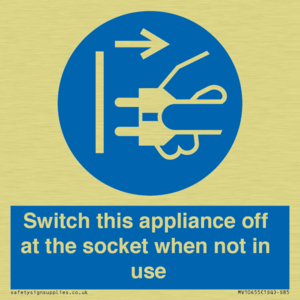 Switch this appliance off at the socket when not in use
